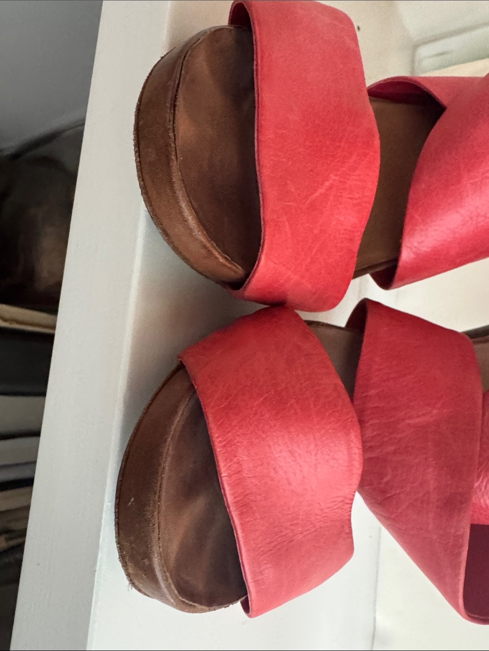 Theory Red Strappy High Heel Sandals - Picture 8 of 12